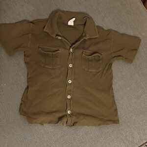 Kate Quinn Ribbed Dark Green Top